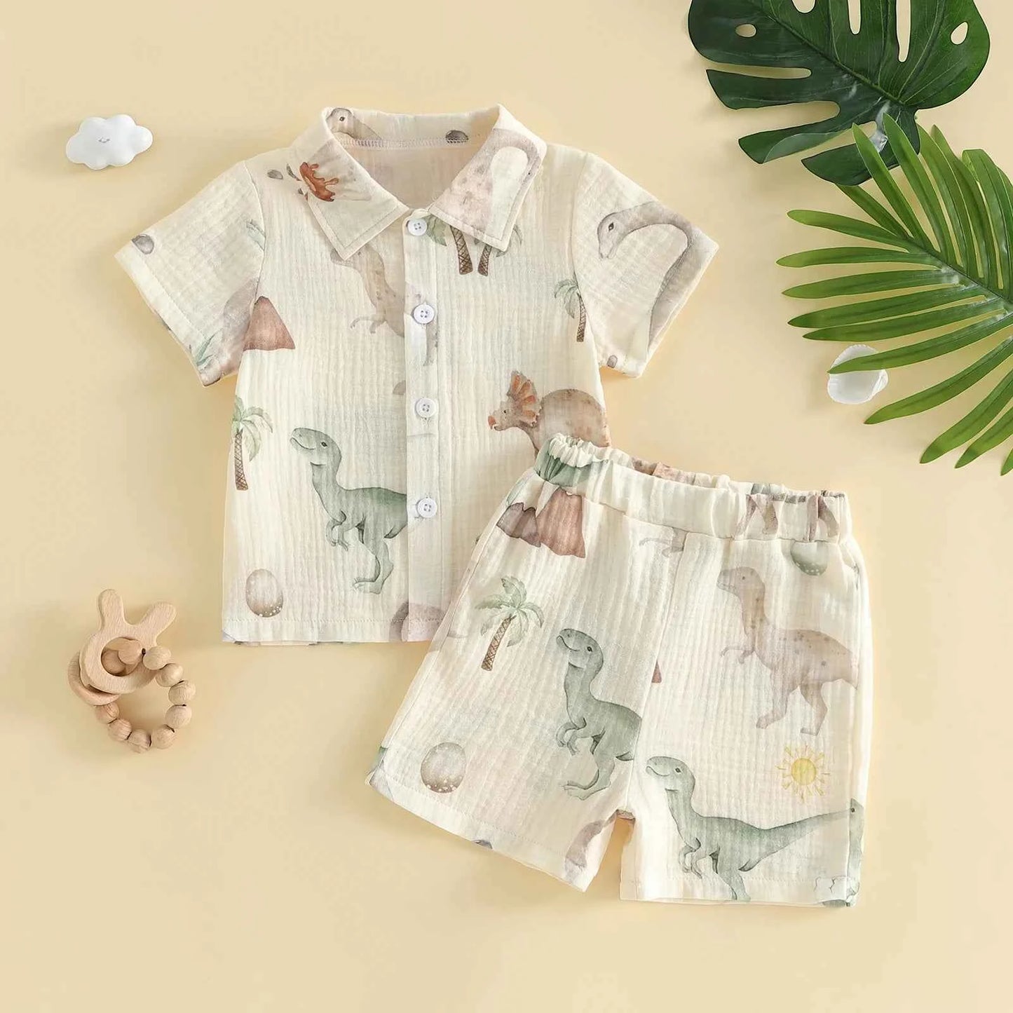 Cotton Short Sleeve Shirt & Shorts Set