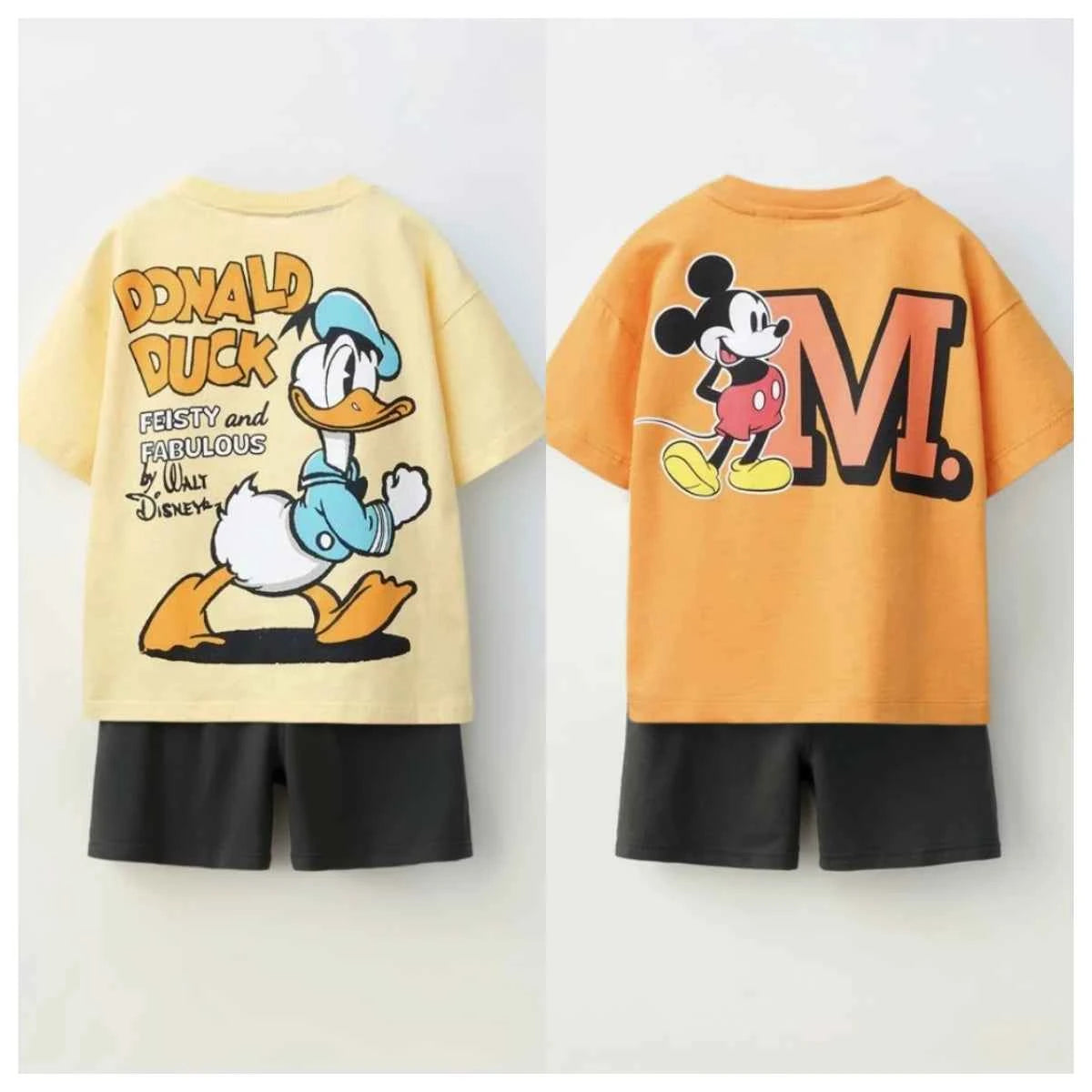 Cotton Donald Duck & Mickey Mouse Cotton Tee & Shorts Set