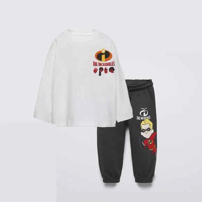 Cotton Incredibles Sweatshirt & Jogger Set With Dash Print