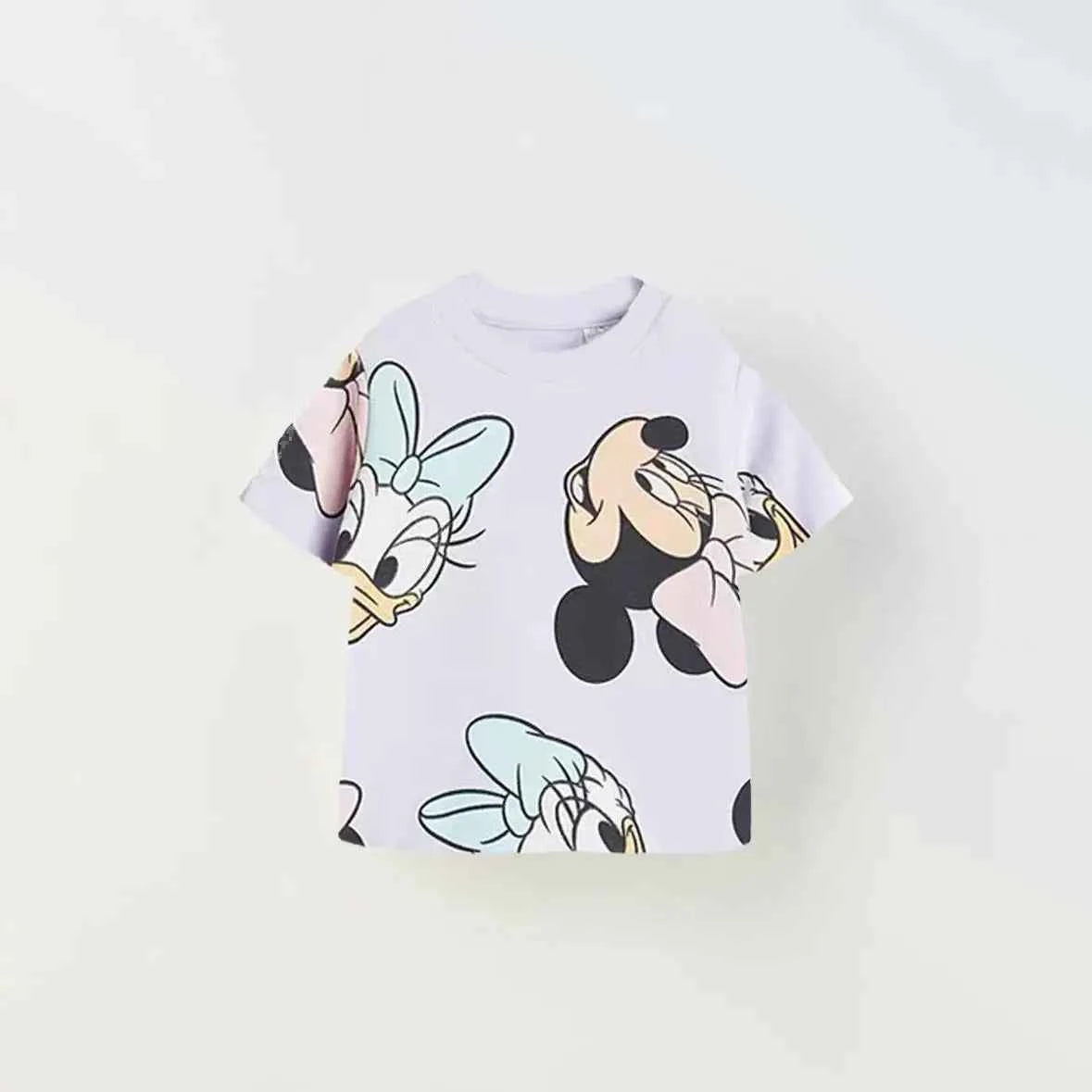 Cotton Mickey Mouse & Minnie Mouse Daisy Duck Print Tee