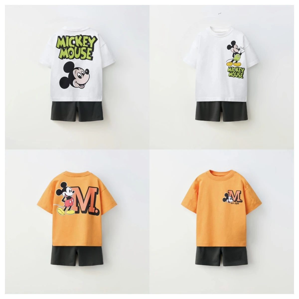Cotton Mickey Mouse Cotton Tees & Shorts Set Casual Wear