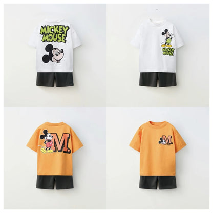 Cotton Mickey Mouse Cotton Tees & Shorts Set Casual Wear