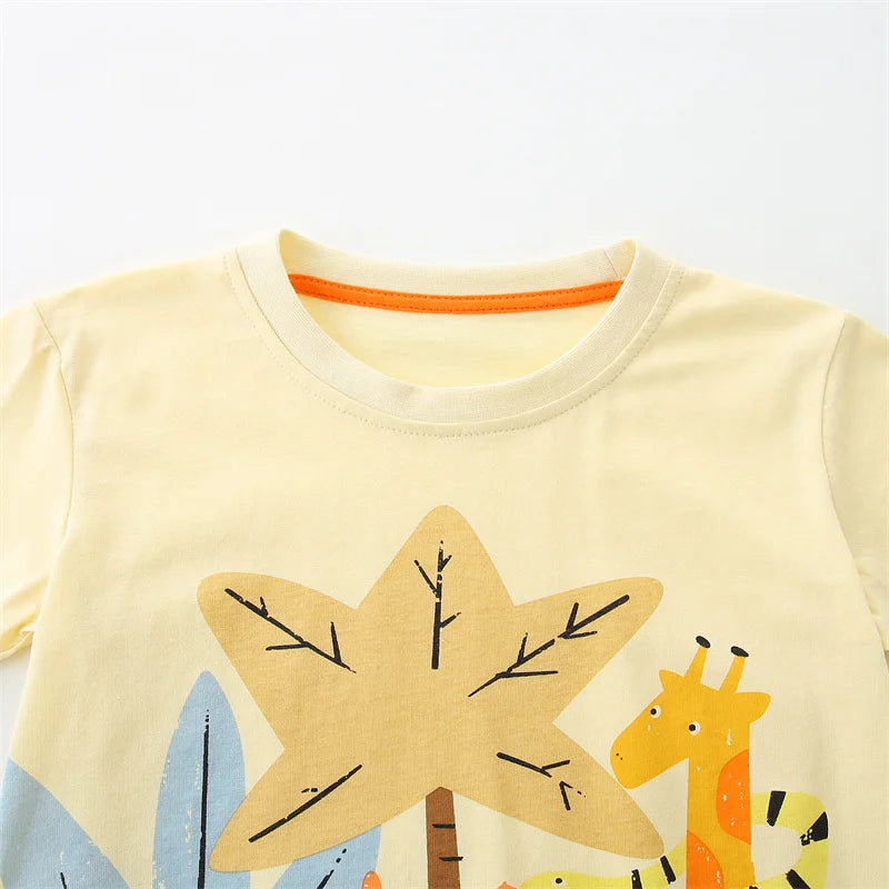100% Cotton Animal Print T-Shirt & Shorts Set