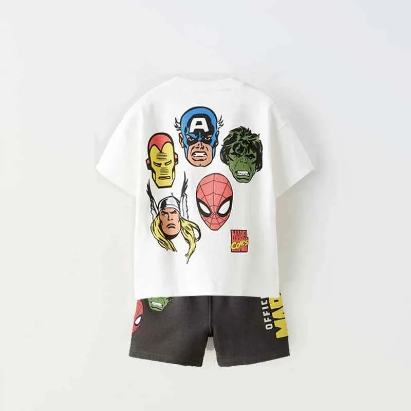 Cotton Mickey Mouse & Marvel Comics Cotton Tee & Shorts Set