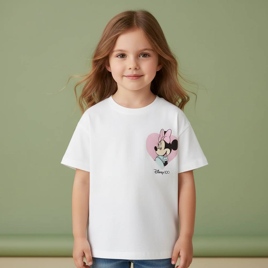 Cotton Mickey Mouse & Classic Disney Character Printed Tee