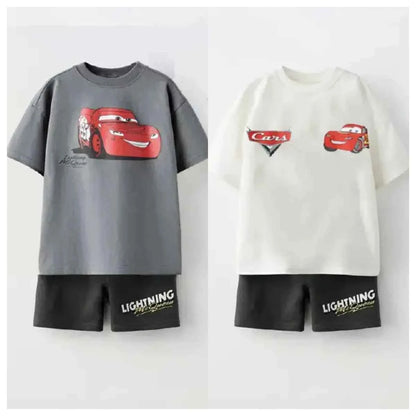 Cotton Lightning McQueen Casual Tee & Shorts Set