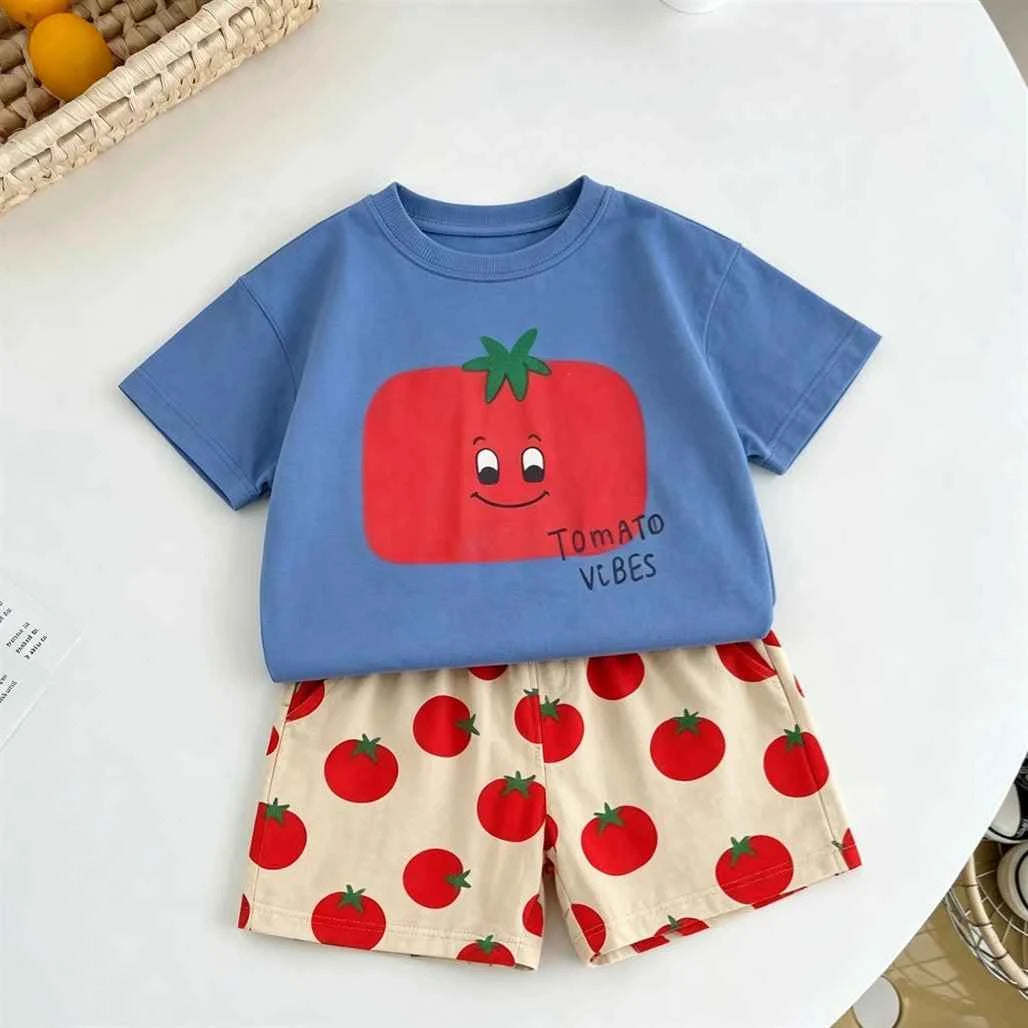 Cotton Animal Print Leopard & Zebra Tee Shorts Set