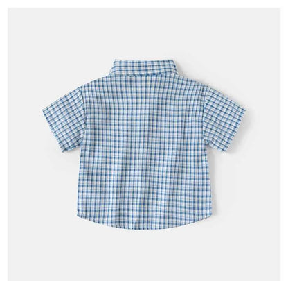 100% Cotton Checkered Shirt & Shorts Set