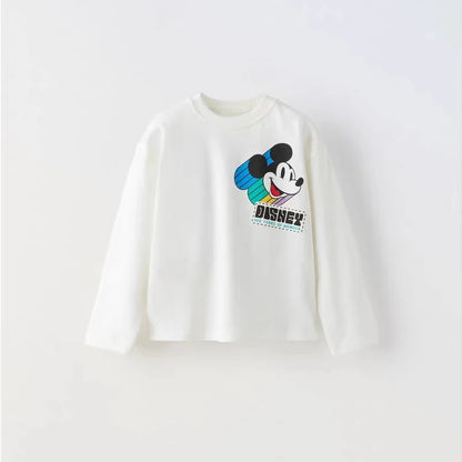 Cotton Mickey Mouse Long Sleeve Tee & Sweatshirt Set