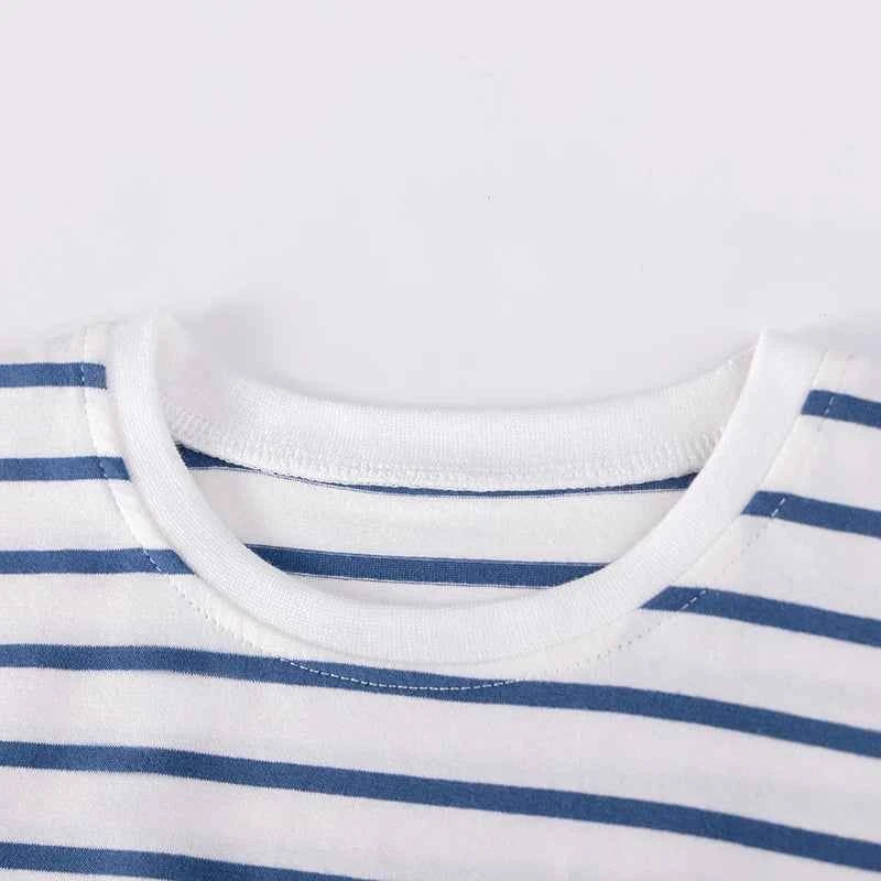 100% Cotton Striped Top & Blue Fairy Print Dress