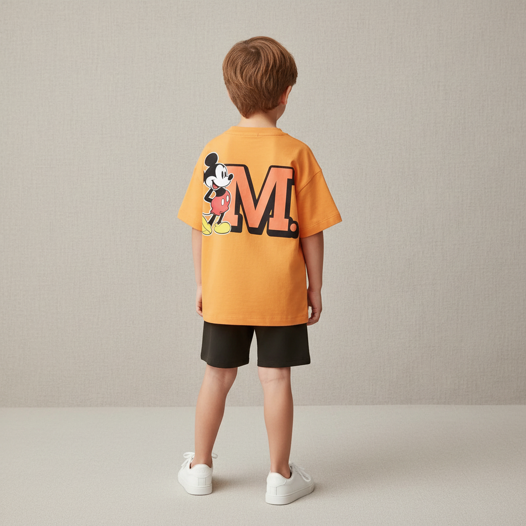 Cotton Donald Duck & Mickey Mouse Cotton Tee & Shorts Set