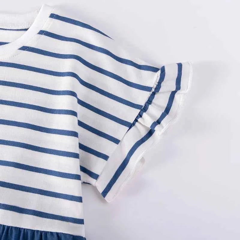 100% Cotton Striped Top & Blue Fairy Print Dress