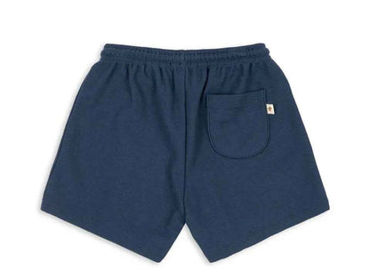Cotton Navy Polo Shirt & Drawstring Shorts Set