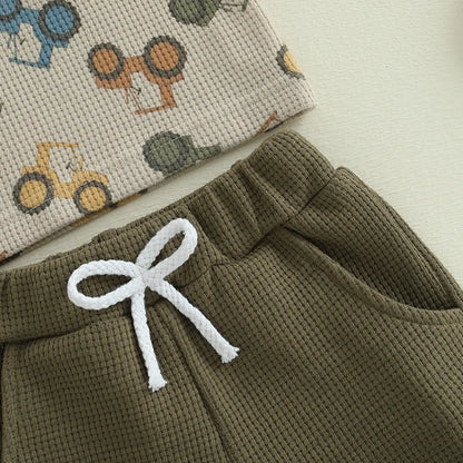 Waffle Knit Tee & Shorts Set