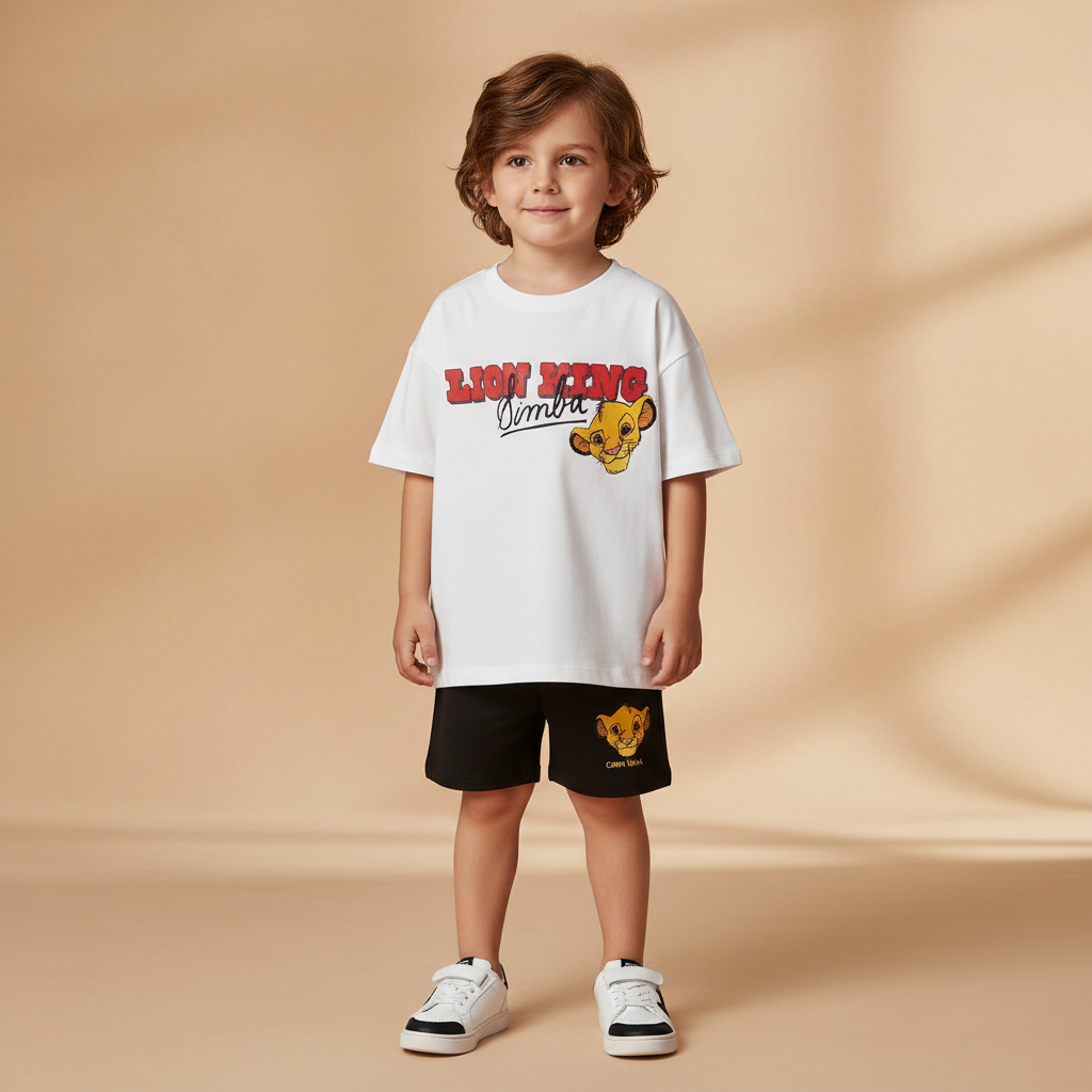 Cotton Simba Life Is A Long Walk T-Shirt & Shorts Set