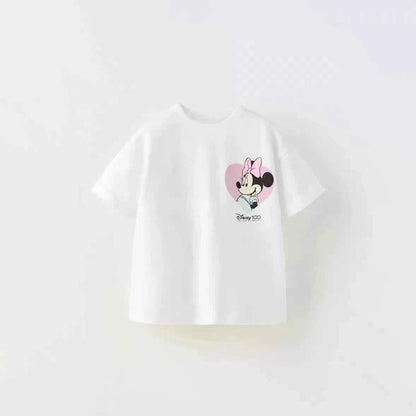 Cotton Mickey Mouse & Classic Disney Character Printed Tee