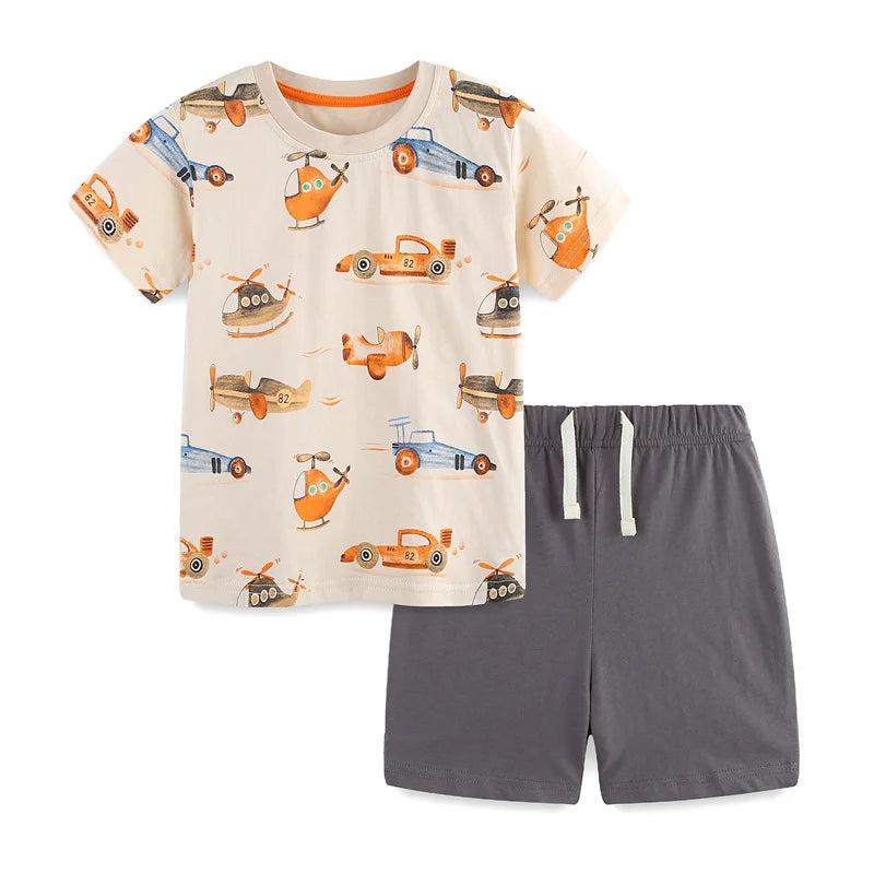 100% Cotton Animal Print T-Shirt & Shorts Set