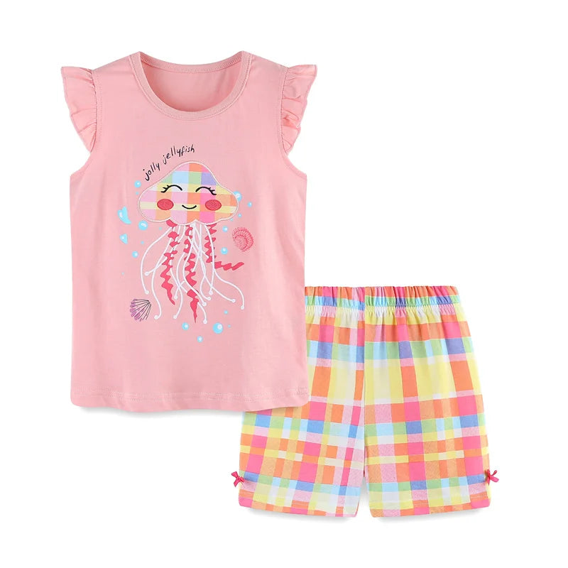 100% Cotton Ruffle Top & Shorts Set