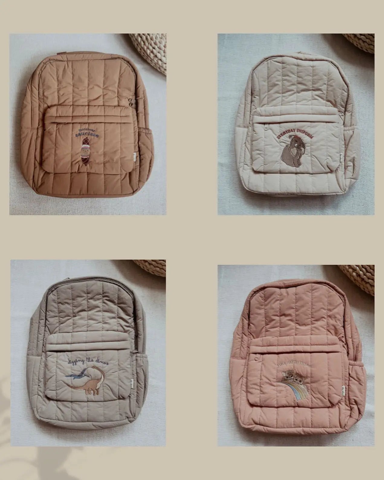 100% Cotton Quilted Backpack