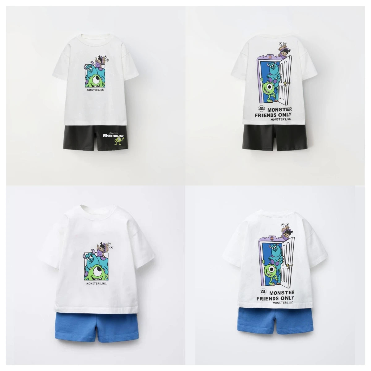 Cotton Monsters Inc Mike Sulley Door Print Tee & Shorts Set