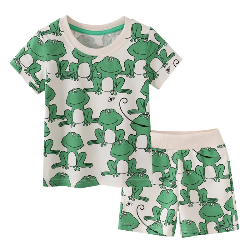 100% Cotton Animal Print T-Shirt & Shorts Set