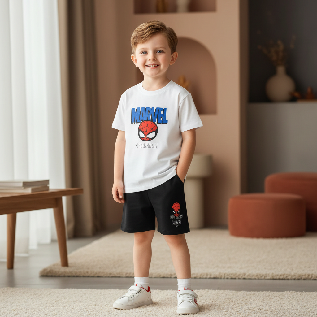 Cotton Spider-Man Spidey Amazing Friends Tees & Shorts Set