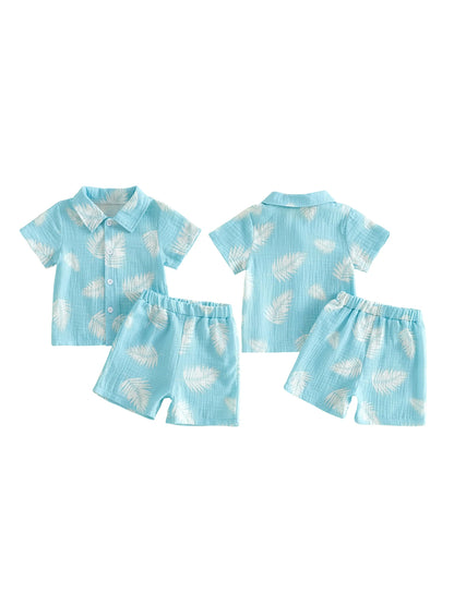 Cotton Short Sleeve Shirt & Shorts Set
