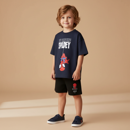 Cotton Spider-Man Spidey Amazing Friends Tees & Shorts Set