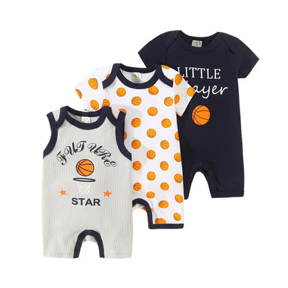100% Cotton Baby Bodysuits (3-Pack)