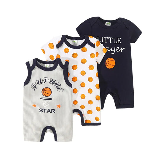100% Cotton Baby Bodysuits (3-Pack)