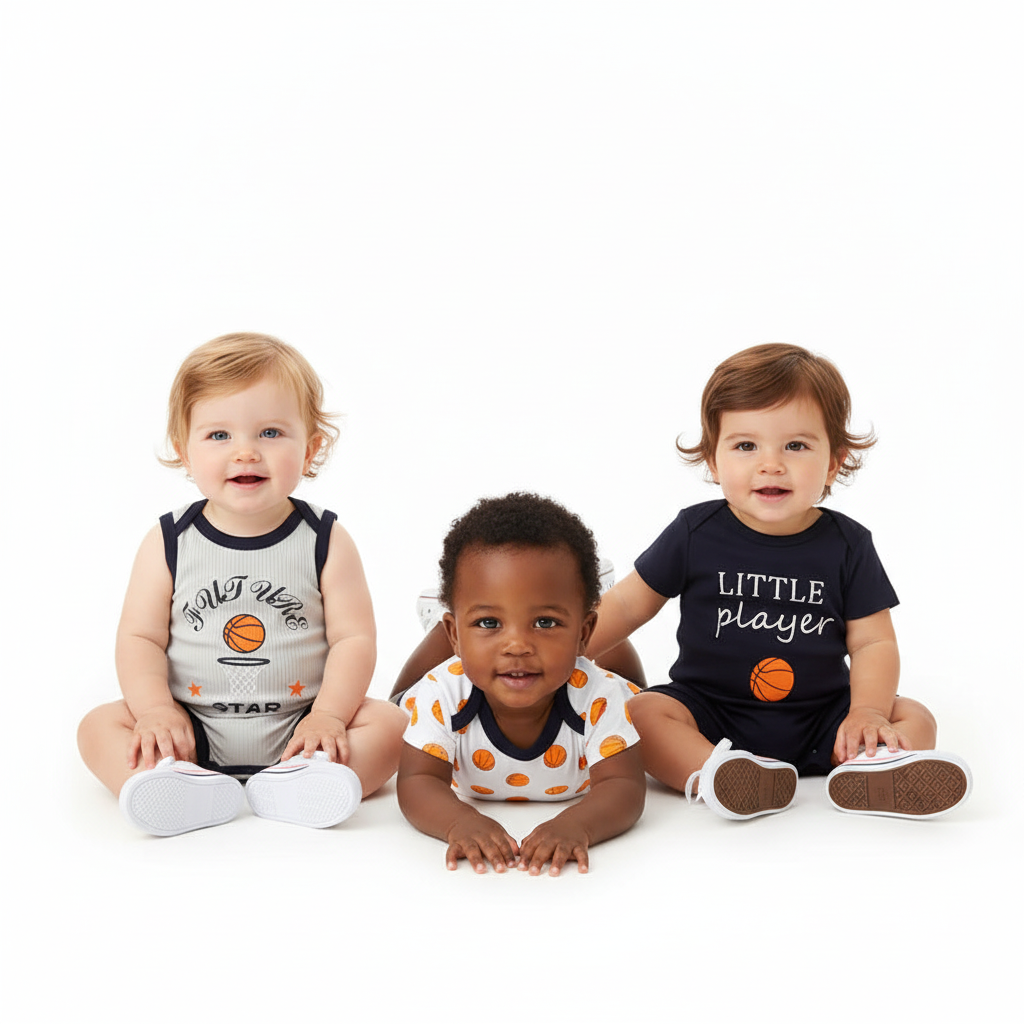 100% Cotton Baby Bodysuits (3-Pack)