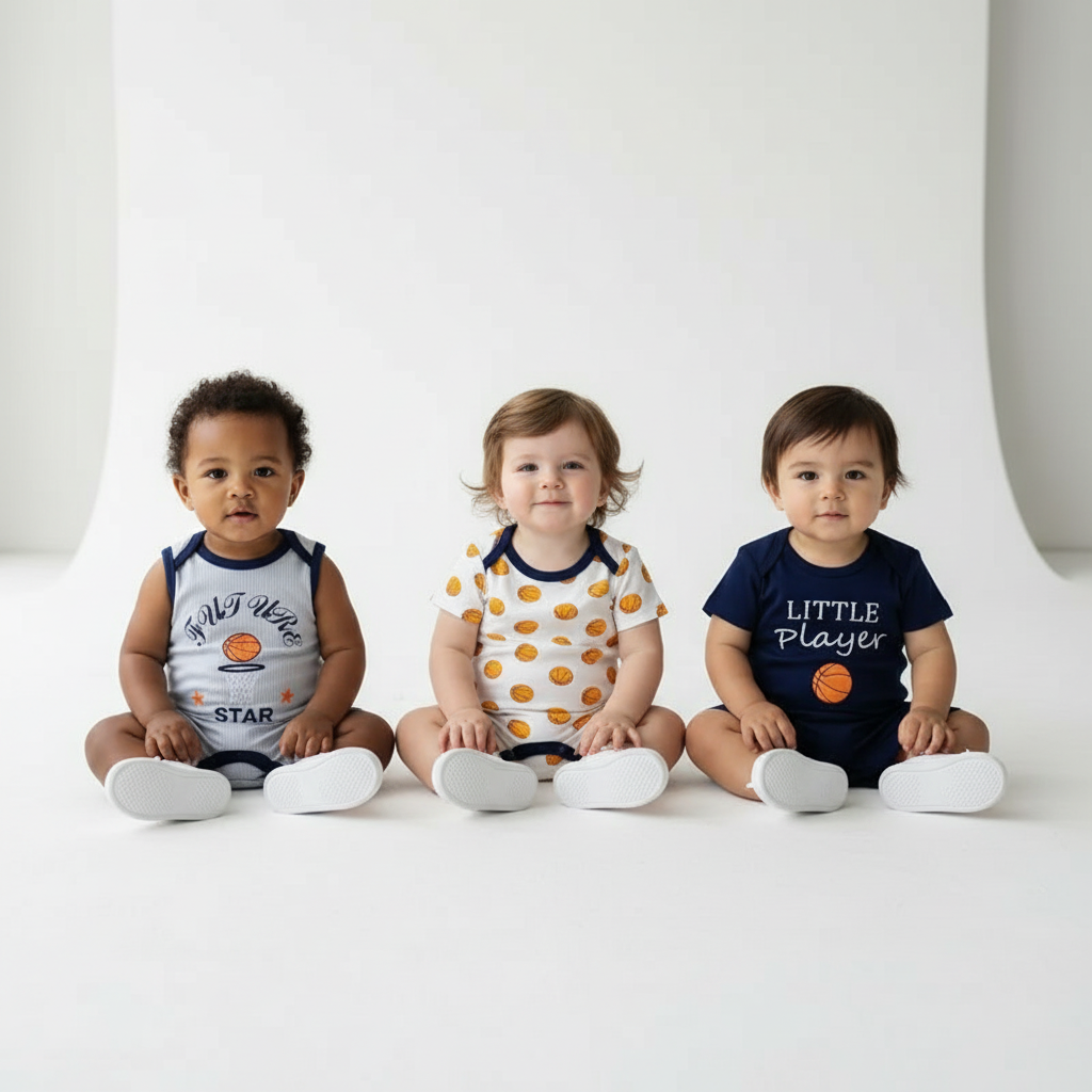 100% Cotton Baby Bodysuits (3-Pack)