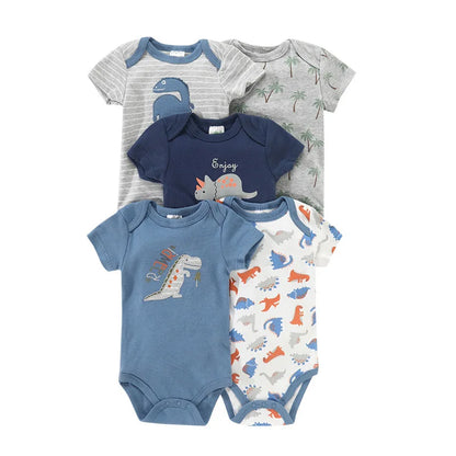 100% Cotton Baby Bodysuits (5-Pack)