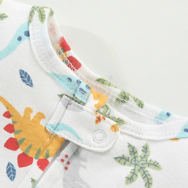 100% Cotton Dinosaur Print Footed Onesie Pajamas