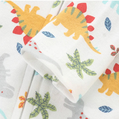 100% Cotton Dinosaur Print Footed Onesie Pajamas