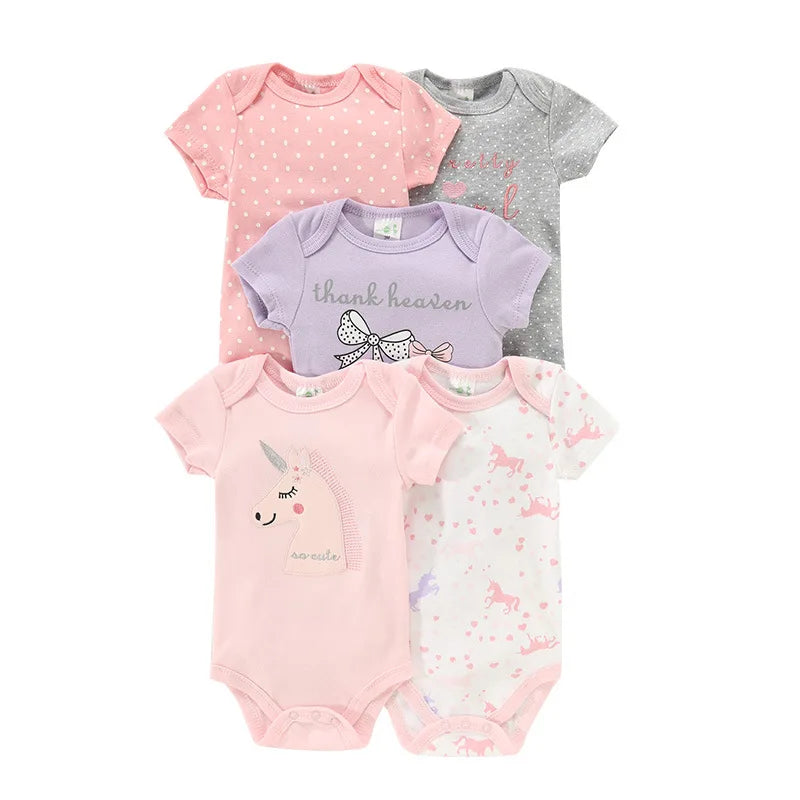 100% Cotton Baby Bodysuits (5-Pack)
