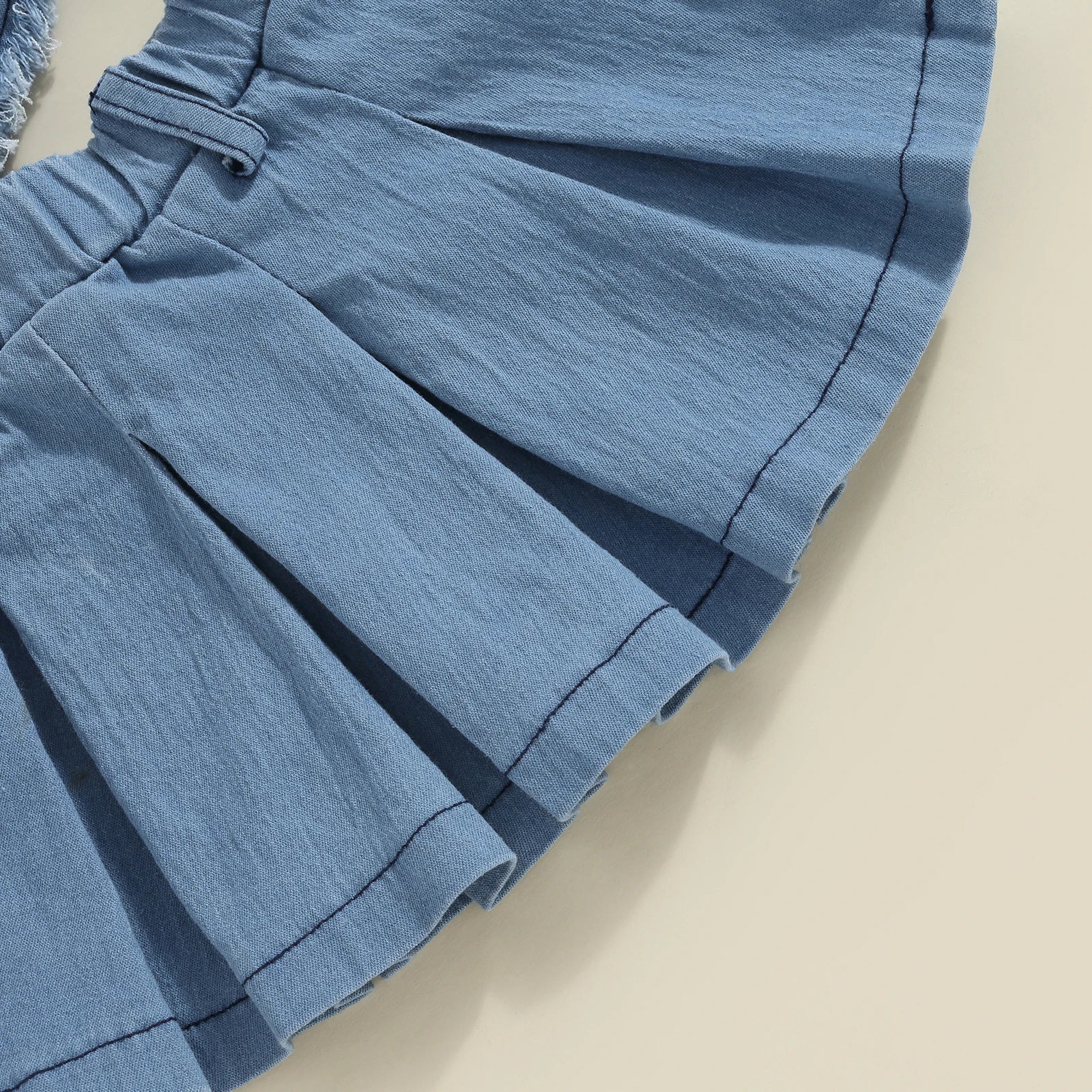 Blue Heart Halter Top & Pleated Skirt Set