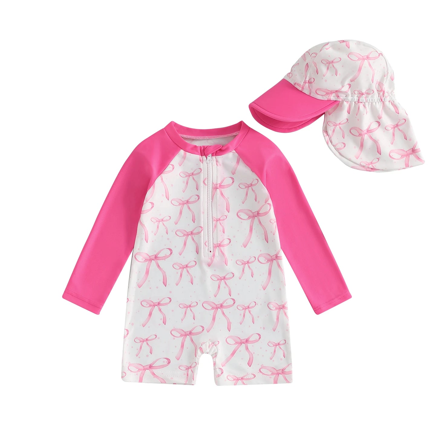 Strawberry & Floral Print Swimwear Suits & Sun Hats