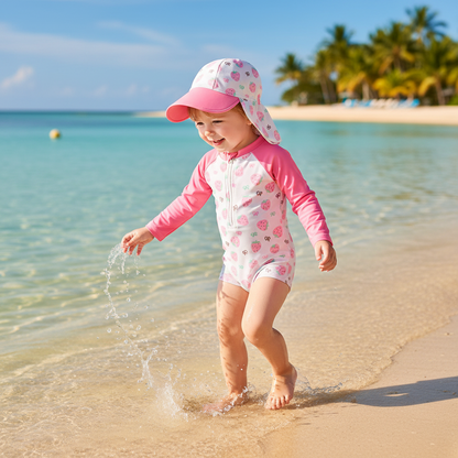 Strawberry & Floral Print Swimwear Suits & Sun Hats