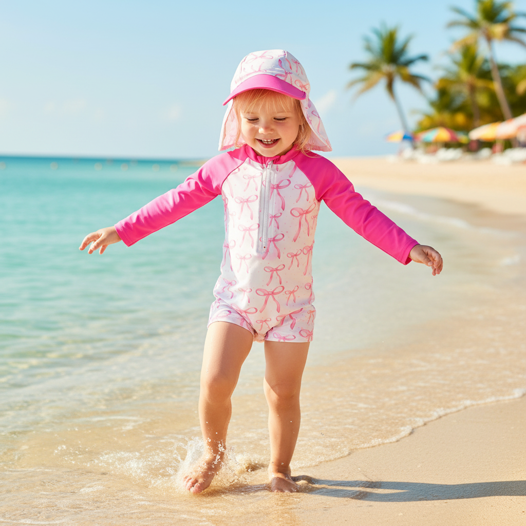 Strawberry & Floral Print Swimwear Suits & Sun Hats