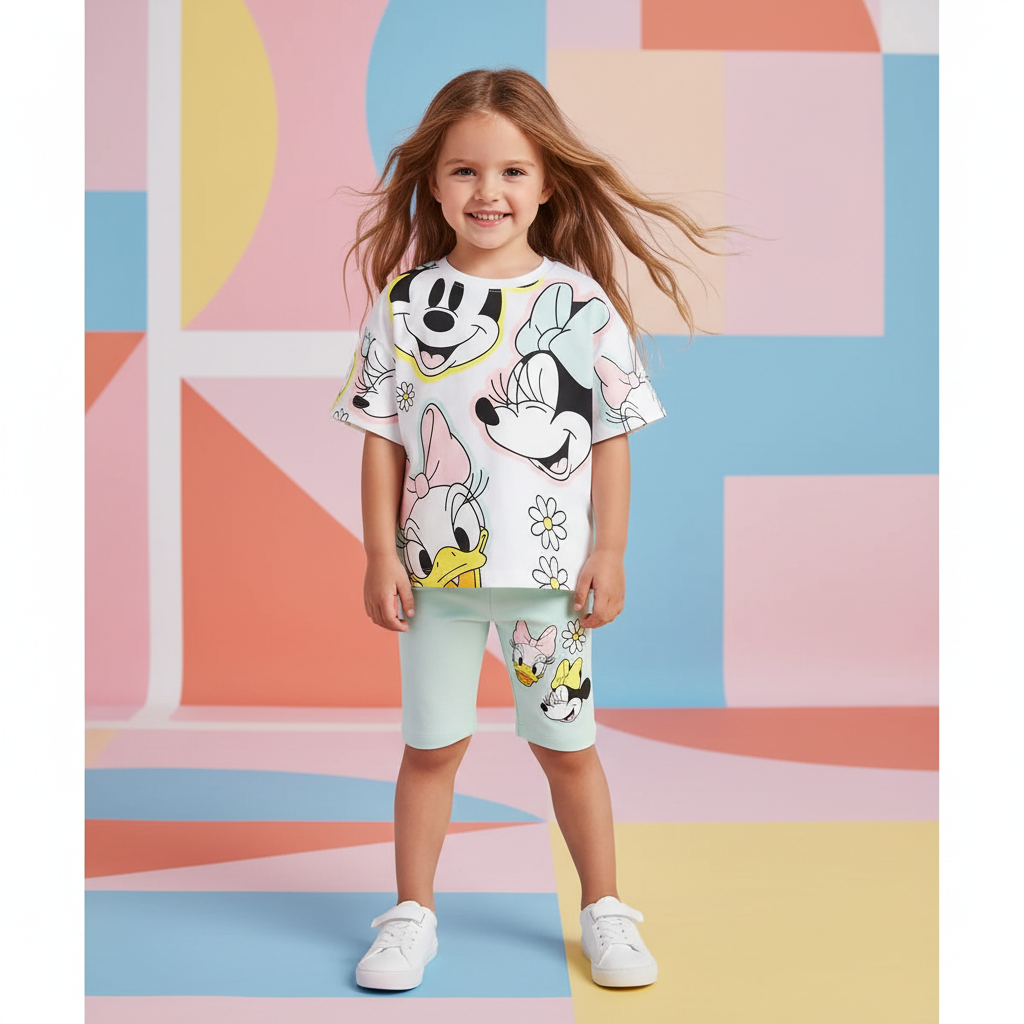 Cotton Minnie Mouse Tee & Shorts Set
