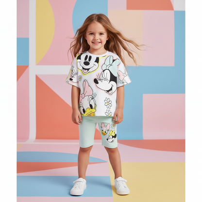 Cotton Minnie Mouse Tee & Shorts Set