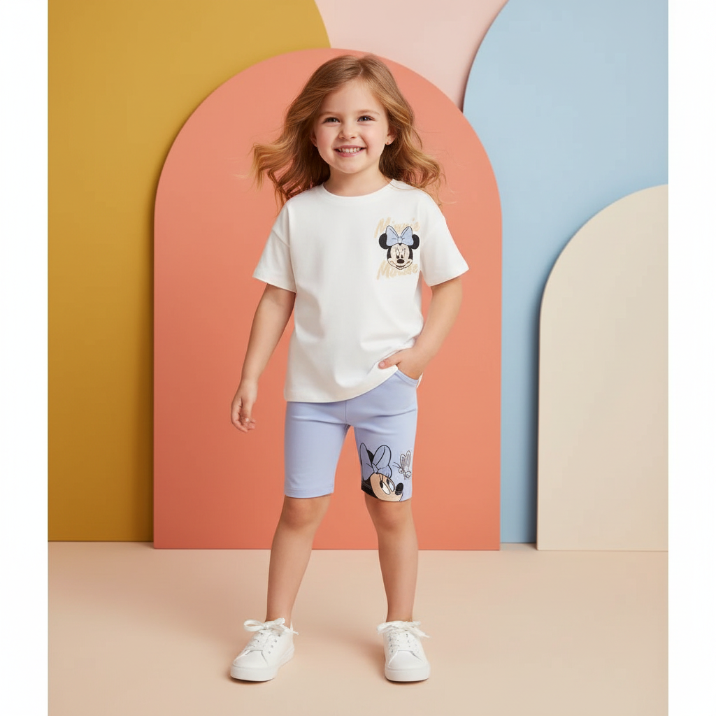 Cotton Minnie Mouse Tee & Shorts Set