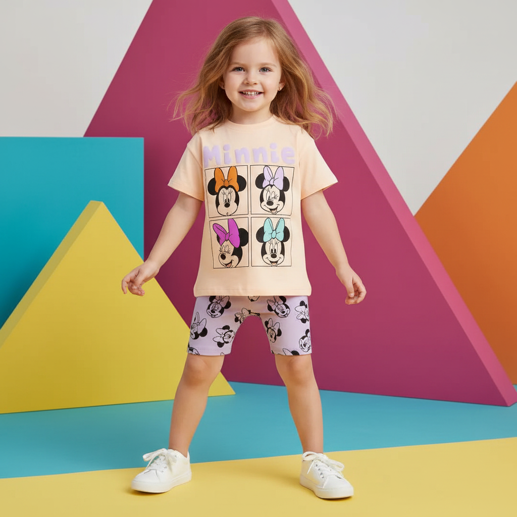 Cotton Minnie Mouse Tee & Shorts Set