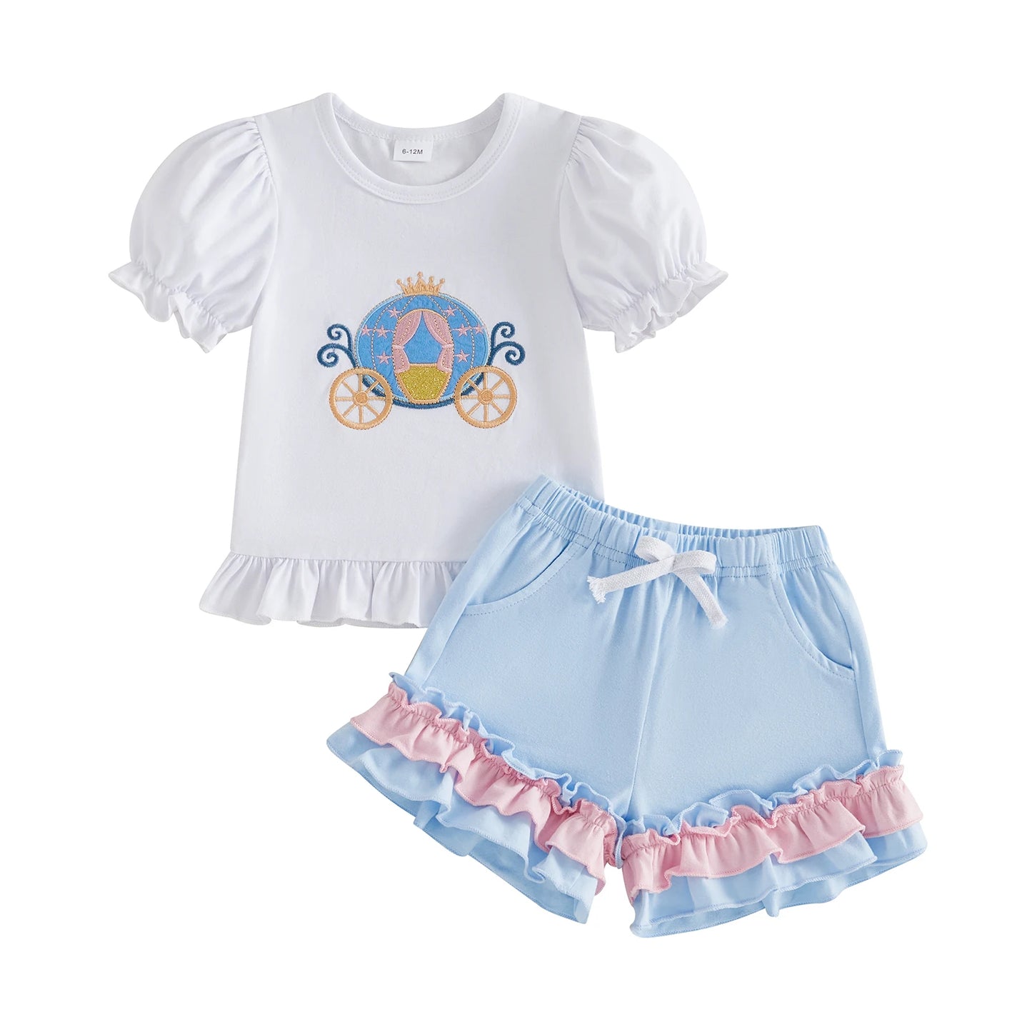 Cotton Cinderella Carriage & Glass Slipper Ruffle Sets