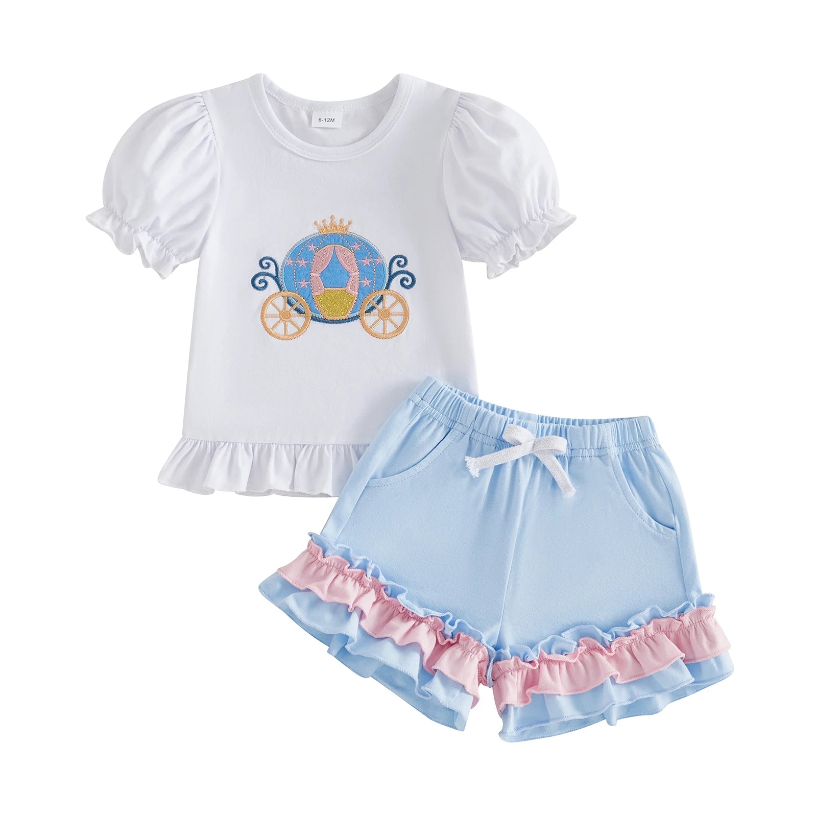 Cotton Cinderella Carriage & Glass Slipper Ruffle Sets