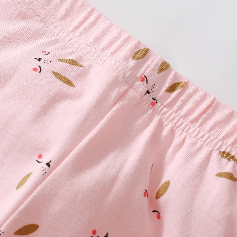 100% Cotton Coral Bunny Dress & Printed Leggings Set