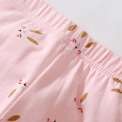 100% Cotton Coral Bunny Dress & Printed Leggings Set