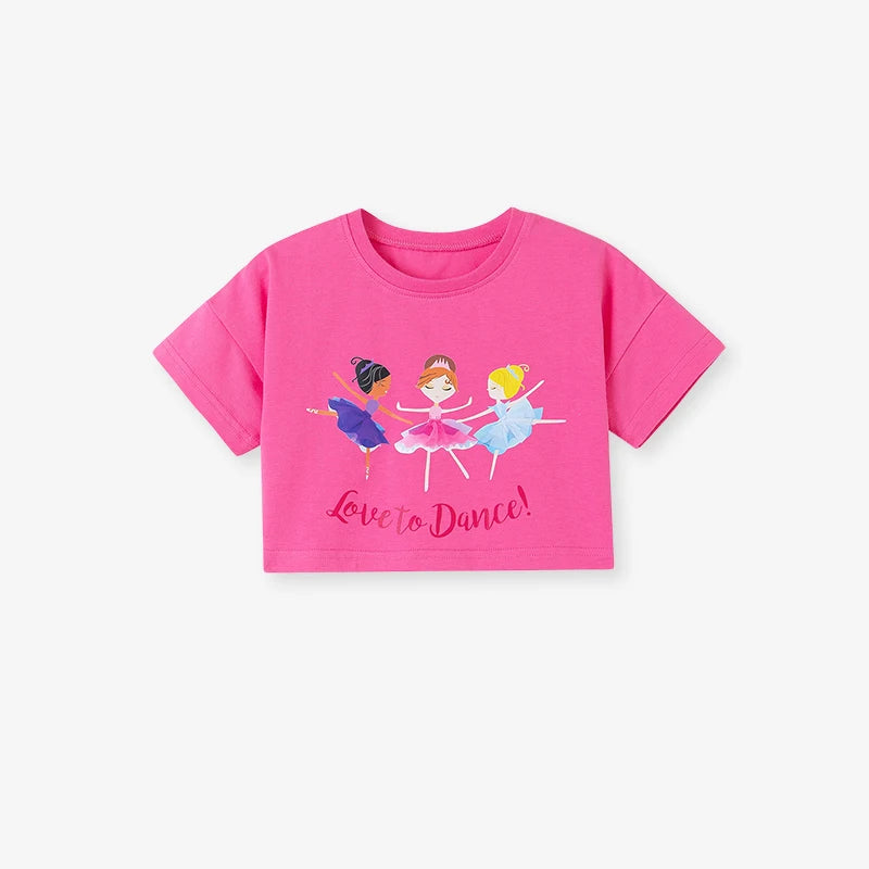 100% Cotton Pink Ballerina Crop Top & Tulle Skirt Set
