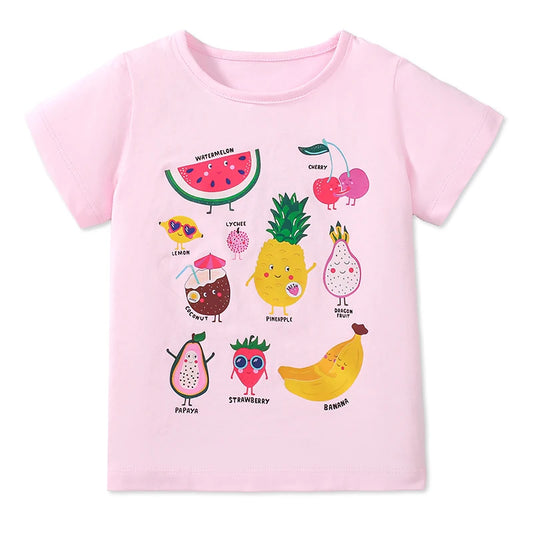 100% Cotton Pink Fruit Characters Tee